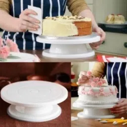 qaaf store 360 Degree Rotating Cake Turn Table Plastic stand Plastic Cake Server image 4