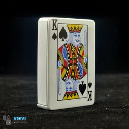 viovi Poker King (White) Sliding Windproof Jet Flame Pocket Lighter Adjustable Flame Metal Body Cigarette Lighter I Refillable From Any Lighter Gas Pocket Lighter image 3