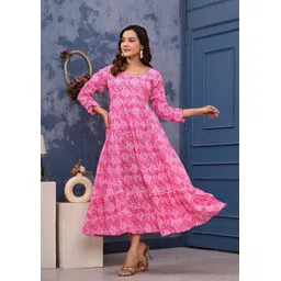 Women Printed, Floral Print, Abstract, Embellished Viscose Rayon Anarkali Kurta-image-58