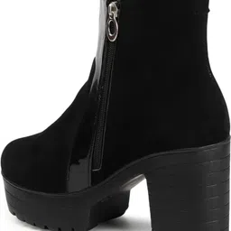 strasse paris Women's Round Toe Ankle Boots Buckle Zipper Chunky Block Heel Boots for Women Boots For Women image 5