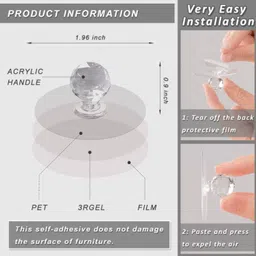 aarykart Diamond Crystal Shaped Pulls Handles for Wardrobe, Cupboard, Bathroom Dresser Hook 12 image 4