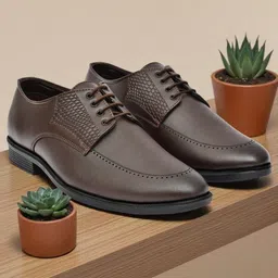 averatto Brown formal & Party wear shoe for Mens (M9933) Lace Up For Men image 3