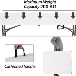 inditradition Multipurpose 4-Feet Folding Utility Table | Ideal for Indoor & Outdoor Foldable Copper Inversion Chair image 3