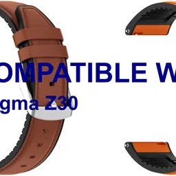 ACM WSM33U22BROR3425 Pack of 2 Watch Strap Leather Silicone 22mm for Boat Enigma Z30 Smartwatch (Brown/Orange) Smart Watch Strap-picture-27