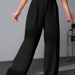 next one Women Straight Fit Black Polyester Trousers-picture-22