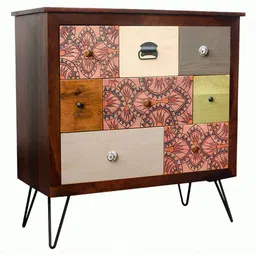 fabuliv Thomas Sheesham Wood Chest of Drawer in Walnut Finish image 5