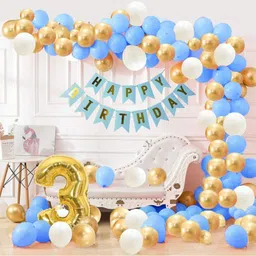 kr 3rd Happy Birthday Balloons Decoration Kit Items Combo with Metallic Balloons-picture-11