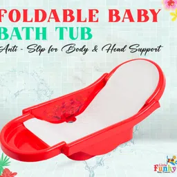 Foldable Baby Bath Tub with Smooth Edges Anti-Slip for Body & Head Support-image-16