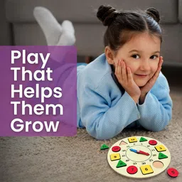 venimall Wooden Circle Clock for Learning Shape Color Sorting Teaching image 4