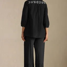 soch Women Regular Fit Black Viscose Rayon Trousers image 4