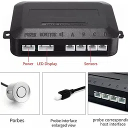 zplus Car Parking Sensors - Set of 4 with Reverse Parking Camera (Silver)-229 Safety of Passengers/Car One Alarm Kit-2119 Parking Sensor image 2