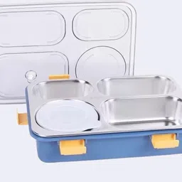 kello Stainless Steel Airtight Tiffin Box, 4 Compartment Lunch Box, Spoon & Fork K227 4 Containers Lunch Box-picture-16