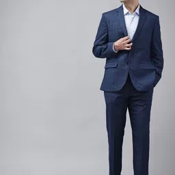 park avenue Men 2 btn-notch-straight flap-flat frnt-REG Checkered Suit-picture-38