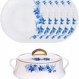 goodhomes Opal Glass Snack Set with Casserole Pack of 7 Serve Casserole Set image 2