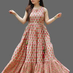 waheguru clothing Self Design Viscose Rayon Stitched Anarkali Gown-picture-11
