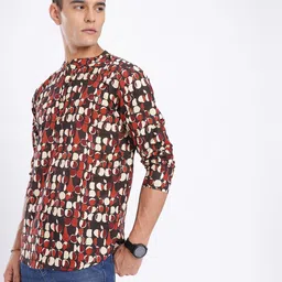 anouk rustic Men Printed Cotton Blend Straight Kurta image 5