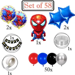 aoes Spider-Man Theme Birthday Decoration Kit Happy Birthday Banner Balloons Combo image 2