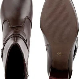 bxxy Smart Look High Ankle Zipper Boots for Women with Trendiest Buckle Closure Slip On For Women image 4