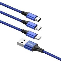 Speeqo USB Type C Cable 2 A 1.2 m Premium Quality Rapid Charging 3 in 1 cable image 3