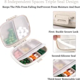palay NA 8 Compartment Travel Pill Organizer Box Leak Proof Medicine Container Pill Box image 4