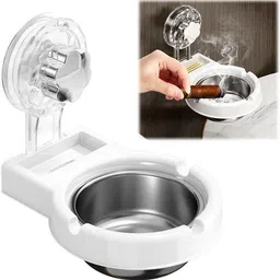 maycreate Wall Mounted Smoke Ashtray with Suction Cup and Removable Steel Bowl White Stainless Steel Ashtray-picture-34
