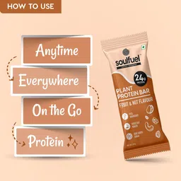 soulfuel by dr muffi Plant Protein Bar | 24g Protein High Protein & High Fiber Bar | Fuel-up Faster | Plant-Based Protein image 4