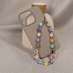 Threads & Beads mobile charm with multi color dual beads and trasnparent beads Phone Charm image 3