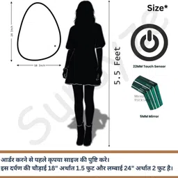 new shitla LED Mirror for Bathroom, Washbasin and Office, 18x24 inch Wall Mounted Bathroom Mirror image 2