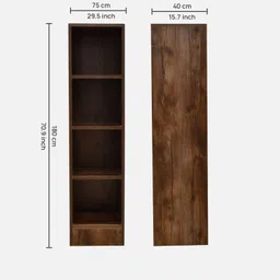 outkraft PORTLAND BOOK SHELF IN DUSKY BASALT FINISH Engineered Wood Close Book Shelf image 2