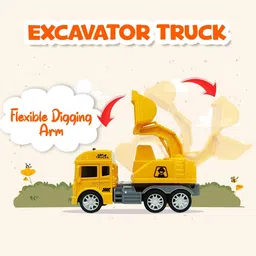 wembley Construction Vehicle Pull Back Toy Cars Playset Friction Powered Truck For Kids image 3