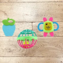 chaknak Rattle Set Toys with teether for New Born Rattle (Multicolor) Rattle image 2