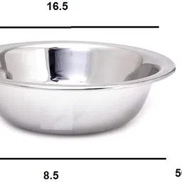 bhavana Stainless Steel Mixing Bowl Serving Bowl Curve Light-Weight Mixing Bowl, Pack of 6 image 2