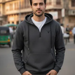 Men Full Sleeve Self Design Hooded Sweatshirt-image-55