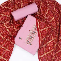 br designer Unstitched Cotton Blend Kurta & Churidar Material Printed image 2