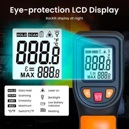 hty MECO IRT600TC Infrared Thermometer -50° to 600°C /- 58°F to 1112°F,APO Functions Digital Multimeter image 2
