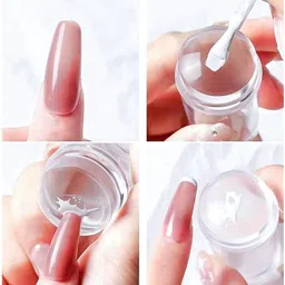 bozlin Nail Stamping Head with Lid Big Scraper Silicone Polish Printing Nail Art Stamp image 2