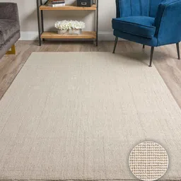 Cream Abstract Wool 5 x 7 Feet Hand Woven Carpet by Kaleen India image 1