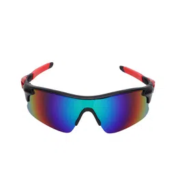 GARTH Unisex Blue Lens & Red Sports Sunglasses with UV Protected Lens SPRT_RED-BLUE_GRT image 2