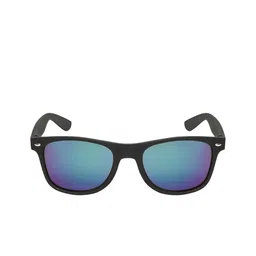 GARTH Unisex Blue Lens & Black Wayfarer Sunglasses With UV Protected Lens image 2