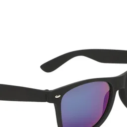 GARTH Unisex Blue Lens & Black Wayfarer Sunglasses With UV Protected Lens image 4