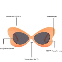 Spiky Kids Butterfly Sunglasses with UV Protected Lens 1673_org_blk image 4