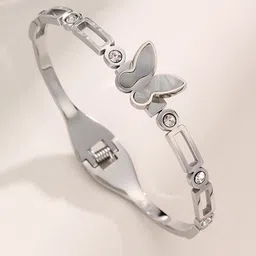 Designs & You Silver Plated Stainless Steel Bangle Style Bracelet image 4