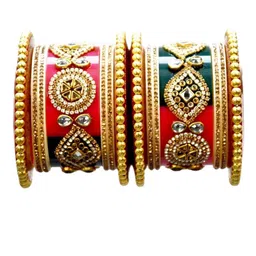 Align Set Of 2 Gold-Plated AD-Studded & Beaded Chuda Bangles-picture-35