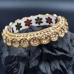 Anouk Gold-Plated Rajasthani Pearl Beaded Bangle-picture-23