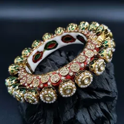 Anouk Gold Plated Beaded Ethnic Rajasthani Bangles-picture-52