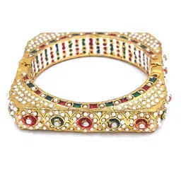 Anouk Gold-Plated Rajasthani Pearl Beaded Bangle image 2