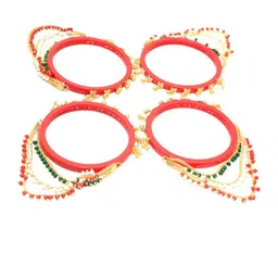 Align Set Of 4 Gold-Plated Pearls Beaded Bangles image 4