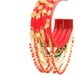 Align Set Of 4 Gold-Plated Pearls Beaded Bangles image 2