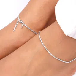 GIVA 925 Silver Rhodium Plated Anklet image 5