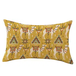 STITCHNEST Yellow & Turquoise Blue Set of 2 Ethnic Motifs Rectangle Cushion Covers image 2